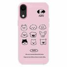 For iPhone XR Skin Feeling Jelly TPU Hybrid PC Phone Case(Animal Nine Grid Pink) - 1