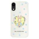 For iPhone XR Skin Feeling Jelly TPU Hybrid PC Phone Case(Love Flower Rabbit White) - 1