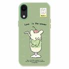 For iPhone XR Skin Feeling Jelly TPU Hybrid PC Phone Case(Cup Dog Green) - 1