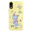 For iPhone XR Skin Feeling Jelly TPU Hybrid PC Phone Case(Blue Rabbit Yellow) - 1