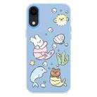 For iPhone XR Skin Feeling Jelly TPU Hybrid PC Phone Case(Sea Life Blue) - 1