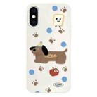 For iPhone XS Max Skin Feeling Jelly TPU Hybrid PC Phone Case(Brown Puppy White) - 1