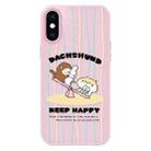 For iPhone XS Max Skin Feeling Jelly TPU Hybrid PC Phone Case(Seesaw Animal Pink) - 1