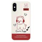 For iPhone XS Max Skin Feeling Jelly TPU Hybrid PC Phone Case(Earphones Dog White) - 1