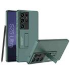 For Samsung Galaxy S25 Ultra 5G GKK Ultra-thin Shockproof Phone Case with Holder / Pen(Forest Green) - 1
