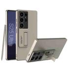 For Samsung Galaxy S25 Ultra 5G GKK Ultra-thin Shockproof Phone Case with Holder / Pen(Titanium Gray) - 1
