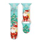 For Apple Watch 46mm / 49mm / 45mm / 44mm Christmas Pattern Reverse Buckle Silicone Watch Band(Santa Claus Blue) - 1