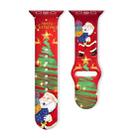 For Apple Watch 46mm / 49mm / 45mm / 44mm Christmas Pattern Reverse Buckle Silicone Watch Band(Santa Claus Gift) - 1