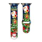 For Apple Watch 46mm / 49mm / 45mm / 44mm Christmas Pattern Reverse Buckle Silicone Watch Band(Santa Claus Snowman Green) - 1