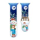 For Apple Watch 46mm / 49mm / 45mm / 44mm Christmas Pattern Reverse Buckle Silicone Watch Band(Girl and Snowman) - 1