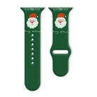 For Apple Watch 42mm / 41mm / 40mm / 38mm Christmas Pattern Reverse Buckle Silicone Watch Band(Santa Claus Green) - 1