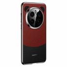 For Honor Magic7 Pro Panda 2 Plain Leather PC Phone Case(Black Red) - 1