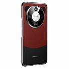 For Honor X50 Panda 2 Plain Leather PC Phone Case(Black Red) - 1