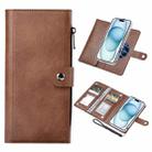 For iPhone 15 ViLi GVS-C Series MagSafe Magnetic RFID Leather Flip Phone Case(Brown) - 1