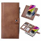 For iPhone 14 Plus ViLi GVS-C Series MagSafe Magnetic RFID Leather Flip Phone Case(Brown) - 1