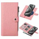 For iPhone 15 Pro Max ViLi GBS Series MagSafe Magnetic RFID Leather Flip Phone Case(Pink) - 1