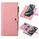 For iPhone 15 Pro ViLi GBS Series MagSafe Magnetic RFID Leather Flip Phone Case(Pink) - 1