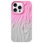 For iPhone 16 Pro Max Wrinkle Gradient Skin-feel Frosted TPU Phone Case(Pink Grey) - 1