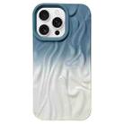 For iPhone 16 Pro Wrinkle Gradient Skin-feel Frosted TPU Phone Case(Blue White) - 1