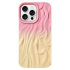 For iPhone 15 Pro Wrinkle Gradient Skin-feel Frosted TPU Phone Case(Pink Yellow) - 1