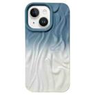 For iPhone 15 Plus Wrinkle Gradient Skin-feel Frosted TPU Phone Case(Blue White) - 1