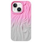 For iPhone 15 Wrinkle Gradient Skin-feel Frosted TPU Phone Case(Pink Grey) - 1