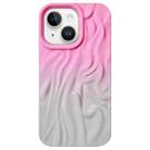 For iPhone 14 Wrinkle Gradient Skin-feel Frosted TPU Phone Case(Pink Grey) - 1