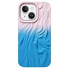 For iPhone 14 Wrinkle Gradient Skin-feel Frosted TPU Phone Case(Light Pink Blue) - 1