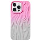 For iPhone 14 Pro Wrinkle Gradient Skin-feel Frosted TPU Phone Case(Pink Grey) - 1