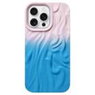 For iPhone 14 Pro Max Wrinkle Gradient Skin-feel Frosted TPU Phone Case(Light Pink Blue) - 1