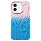 For iPhone 11 Wrinkle Gradient Skin-feel Frosted TPU Phone Case(Light Pink Blue) - 1