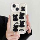 For iPhone 15 Rabbit Plush Silicone Phone Case(White) - 1