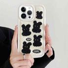 For iPhone 14 Pro Rabbit Plush Silicone Phone Case(White) - 1