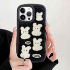 For iPhone 13 Pro Rabbit Plush Silicone Phone Case(Black) - 1