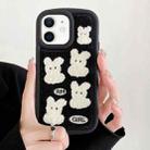 For iPhone 12 Rabbit Plush Silicone Phone Case(Black) - 1