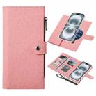 For iPhone 16 ViLi GBS-C Series MagSafe Magnetic RFID Leather Flip Phone Case(Pink) - 1