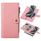 For iPhone 15 Pro Max ViLi GBS-C Series MagSafe Magnetic RFID Leather Flip Phone Case(Pink) - 1