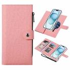 For iPhone 15 ViLi GBS-C Series MagSafe Magnetic RFID Leather Flip Phone Case(Pink) - 1