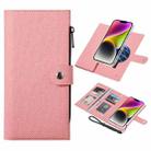 For iPhone 14 Plus ViLi GBS-C Series MagSafe Magnetic RFID Leather Flip Phone Case(Pink) - 1