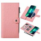 For iPhone 13 Pro ViLi GBS-C Series MagSafe Magnetic RFID Leather Flip Phone Case(Pink) - 1