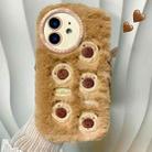 For iPhone 12 Bear Plush Silicone Phone Case(Brown) - 1