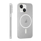 For iPhone 14 PC Corrugated MagSafe Phone Case(White) - 2