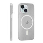 For iPhone 15 Plus PC Corrugated MagSafe Phone Case(White) - 2