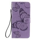 For OPPO A52 / A72 / A92 3D Butterflies Embossing Pattern Horizontal Flip Leather Case with Holder & Card Slot & Wallet & Lanyard(Purple) - 2