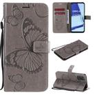 For OPPO A52 / A72 / A92 3D Butterflies Embossing Pattern Horizontal Flip Leather Case with Holder & Card Slot & Wallet & Lanyard(Grey) - 1