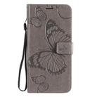 For OPPO A52 / A72 / A92 3D Butterflies Embossing Pattern Horizontal Flip Leather Case with Holder & Card Slot & Wallet & Lanyard(Grey) - 2