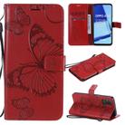 For OPPO A52 / A72 / A92 3D Butterflies Embossing Pattern Horizontal Flip Leather Case with Holder & Card Slot & Wallet & Lanyard(Red) - 1