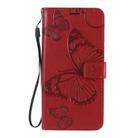 For OPPO A52 / A72 / A92 3D Butterflies Embossing Pattern Horizontal Flip Leather Case with Holder & Card Slot & Wallet & Lanyard(Red) - 2