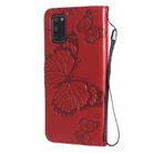 For OPPO A52 / A72 / A92 3D Butterflies Embossing Pattern Horizontal Flip Leather Case with Holder & Card Slot & Wallet & Lanyard(Red) - 3