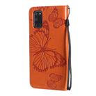 For OPPO A52 / A72 / A92 3D Butterflies Embossing Pattern Horizontal Flip Leather Case with Holder & Card Slot & Wallet & Lanyard(Orange) - 3